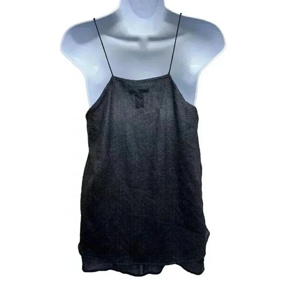 H&M Spaghetti Strap Camisole Tank Top Relaxed Fit Black Size 6 - Picture 2 of 4